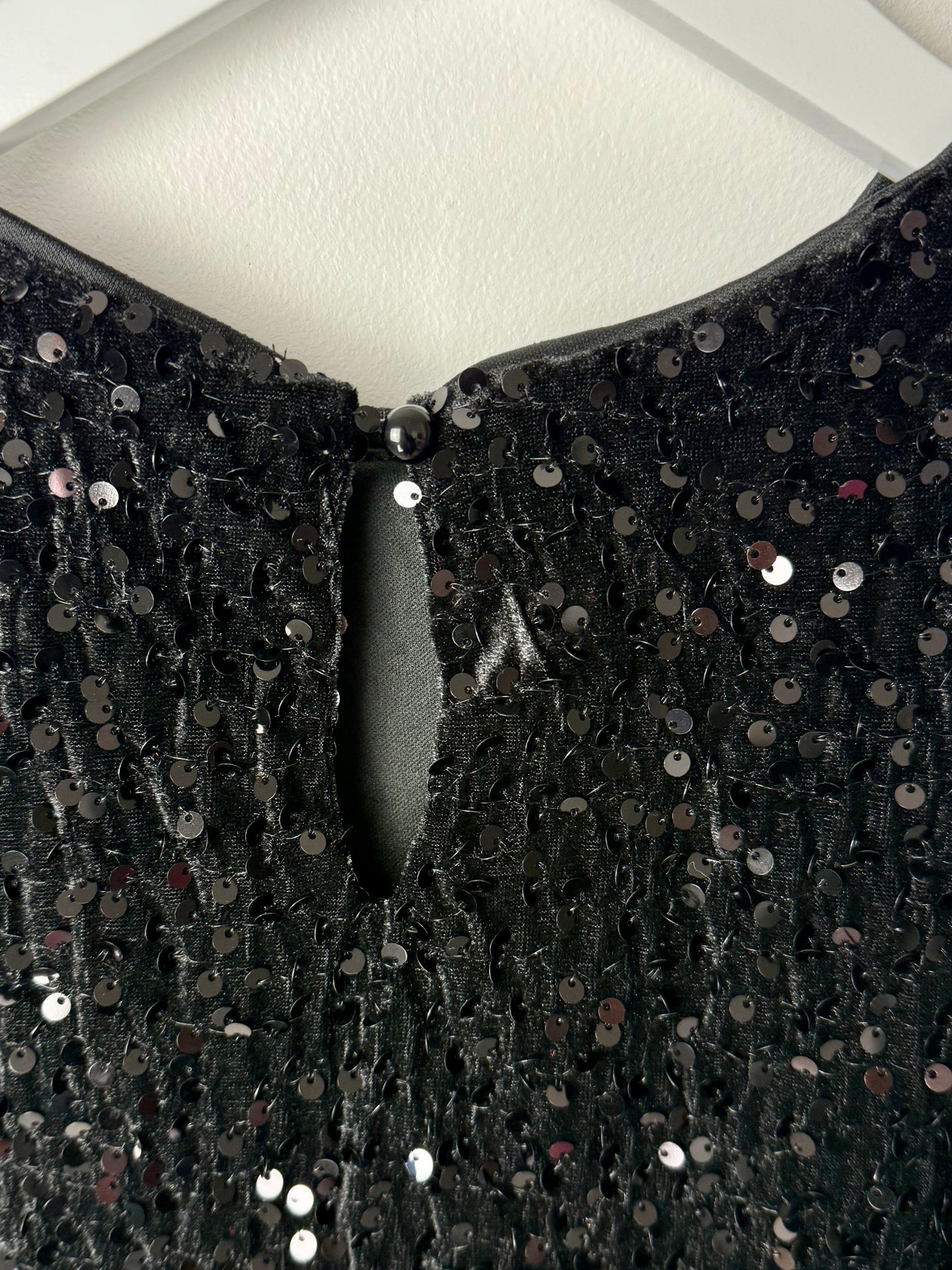 The Midnight Muse-Black Velvet Sequin Dress