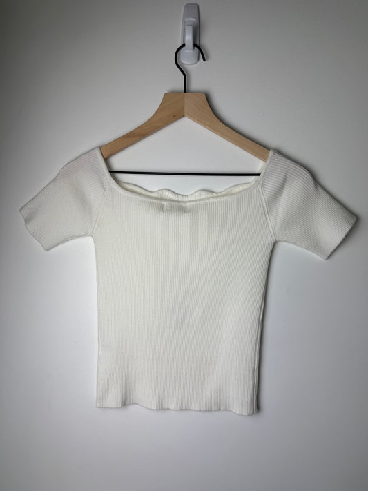 Scalloped Off-the-Shoulder Top