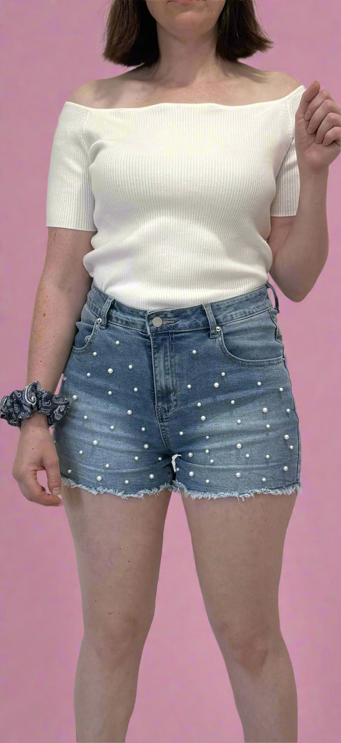 Scalloped Off-the-Shoulder Top