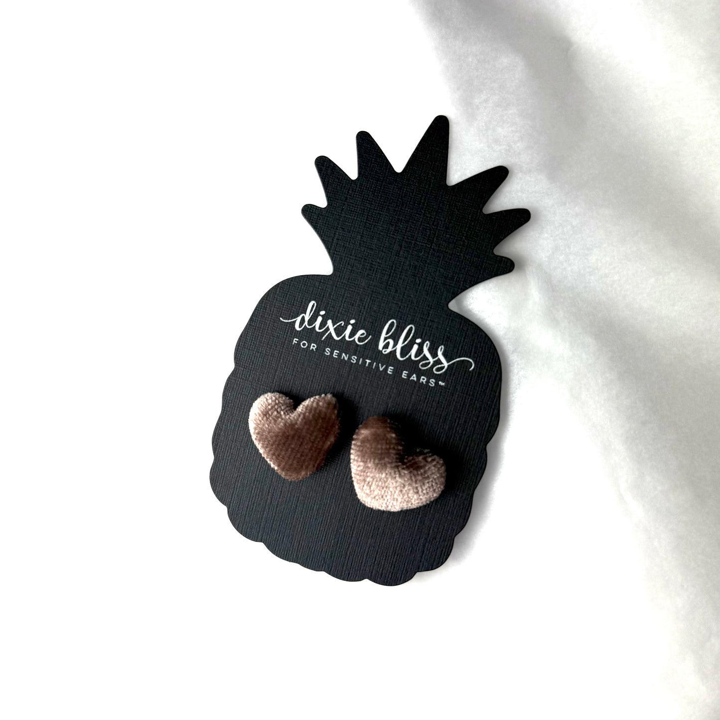 Luxe Velour Hearts in Swiss Mocha