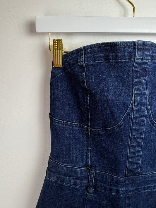 Harper Wide Leg Denim Jumpsuit