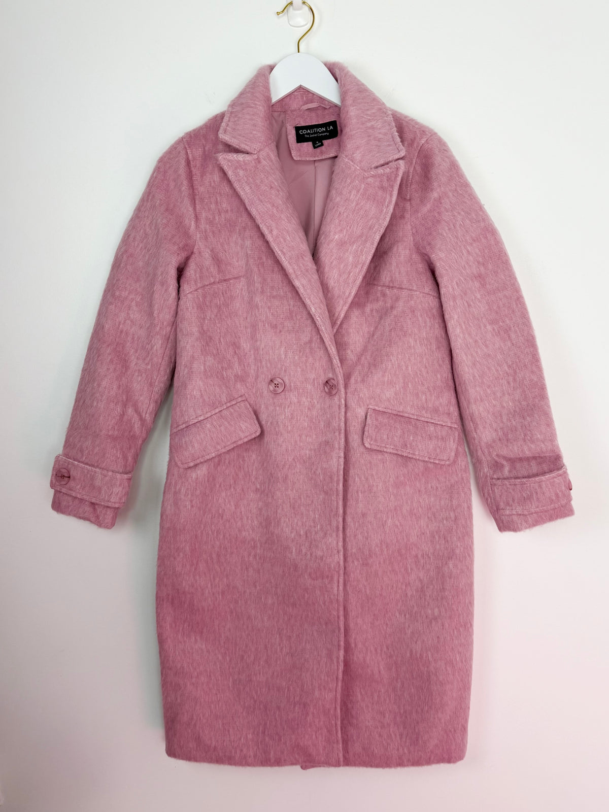 Mauve Moment — Dusty Pink Plush Longline Coat