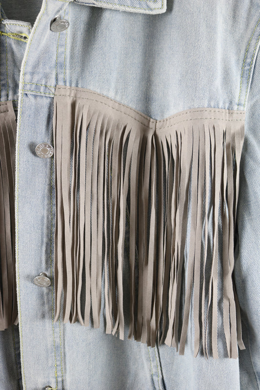 Fringe Denim Shacket