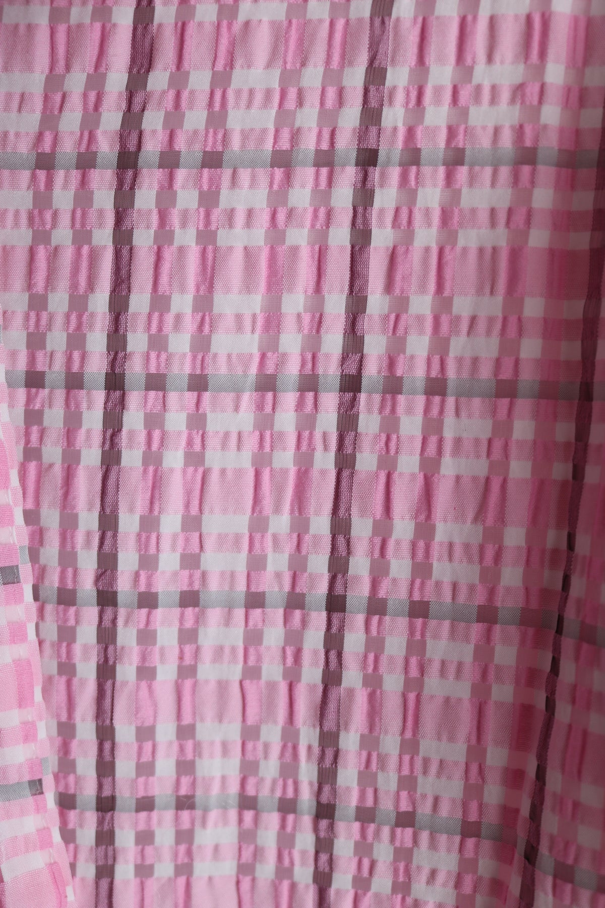 Closeup of pink plaid fabric