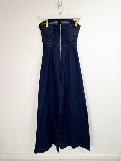 Harper Wide Leg Denim Jumpsuit