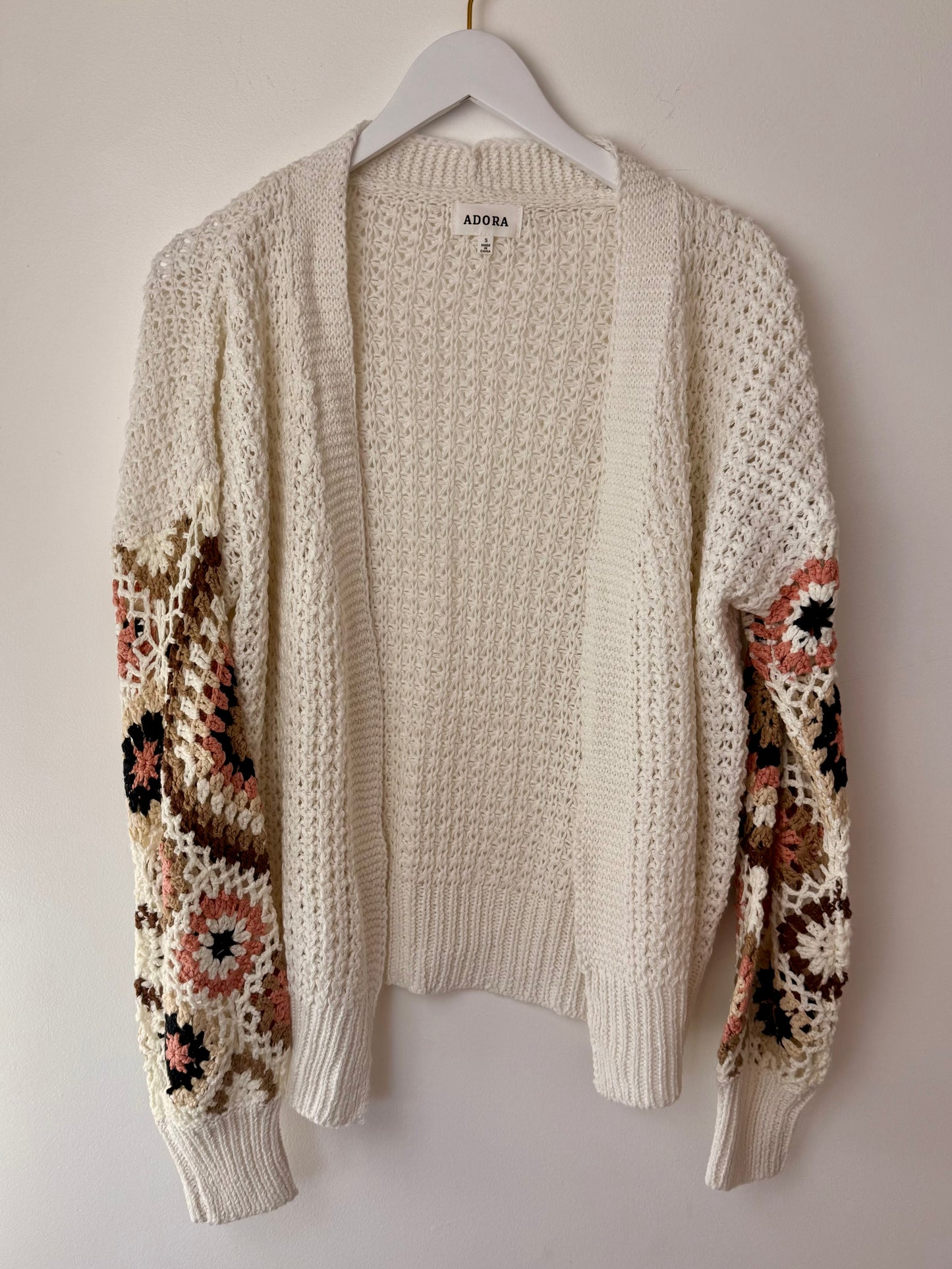 Crochet sleeve sweater