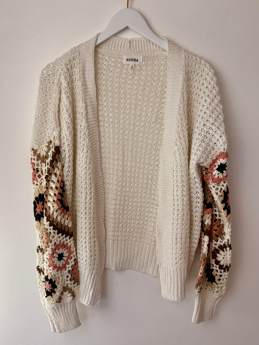 Crochet sleeve sweater