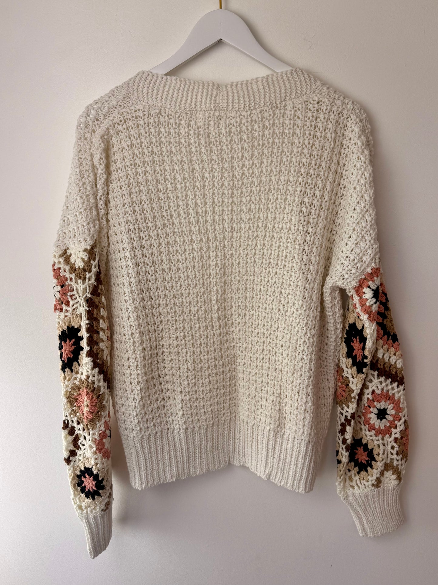 Crochet sleeve sweater