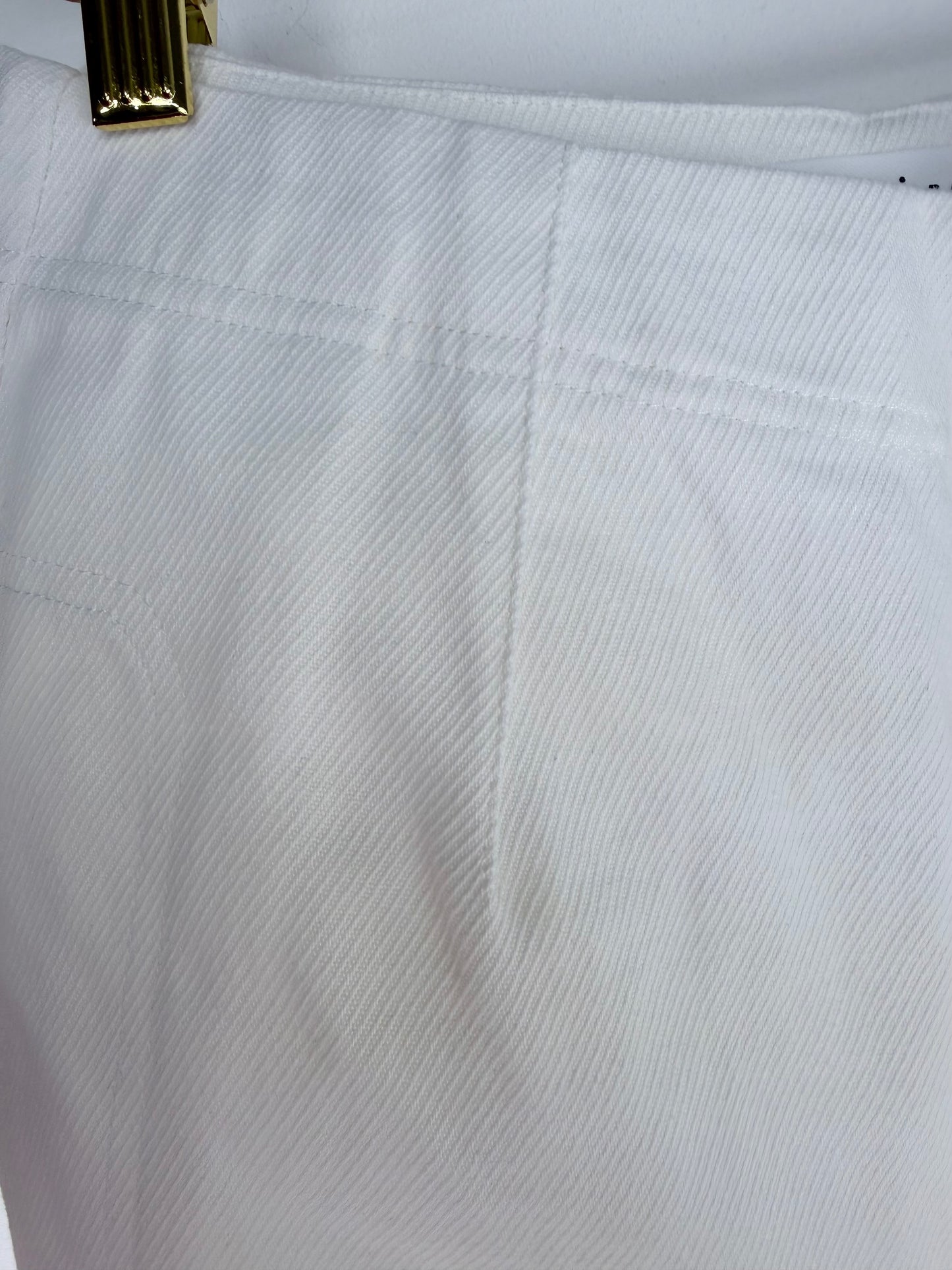 Skyline Slouch-White High-Rise Cropped Pants