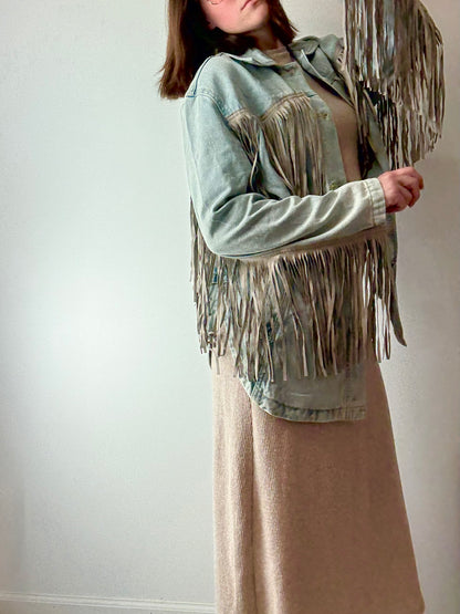 Fringe Denim Shacket