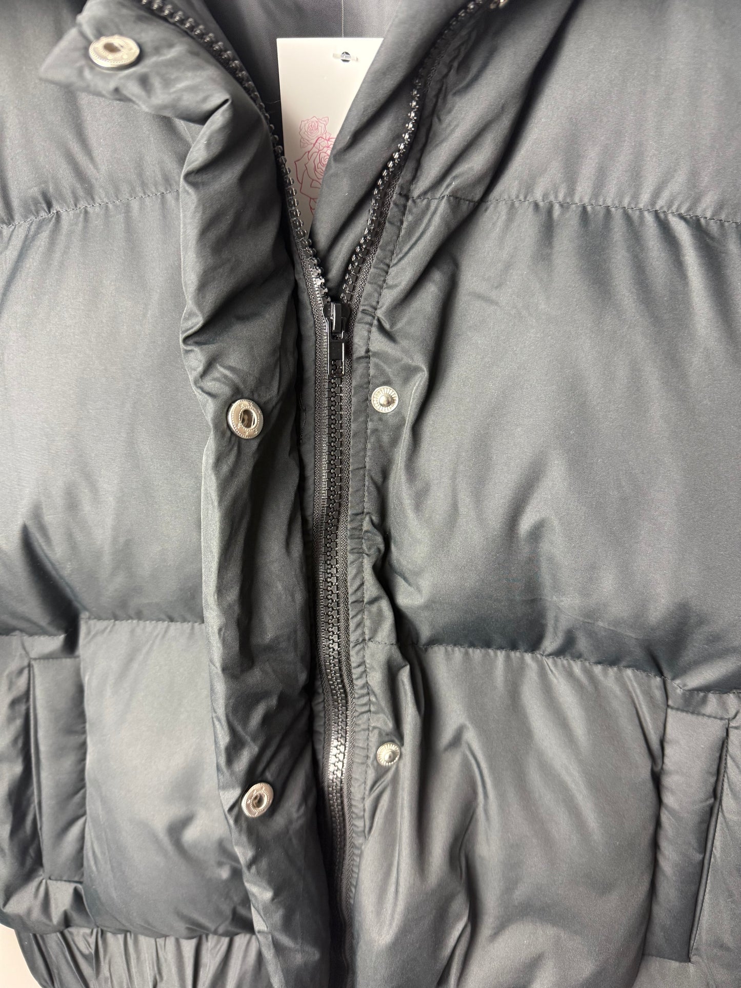 Midnight Ribbon Puffer Jacket – Feminine, Warm & Boldly Styled