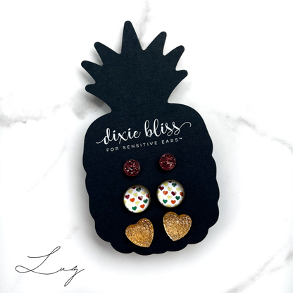 Luz Merlot Crystal Druzy Stud/Post Earrings