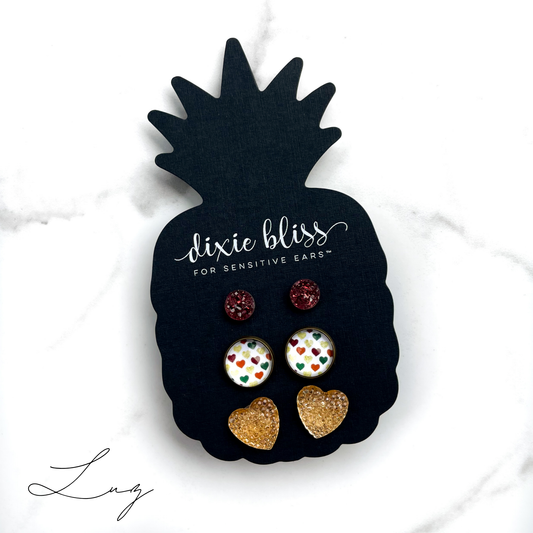 Luz Merlot Crystal Druzy Stud/Post Earrings