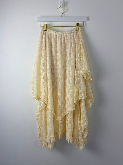 Meadow Grace Tiered Lace Midi Skirt