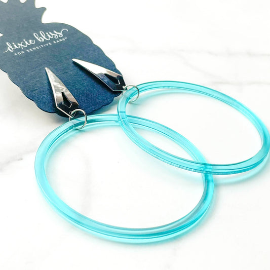 Daring Hoops in Aqua