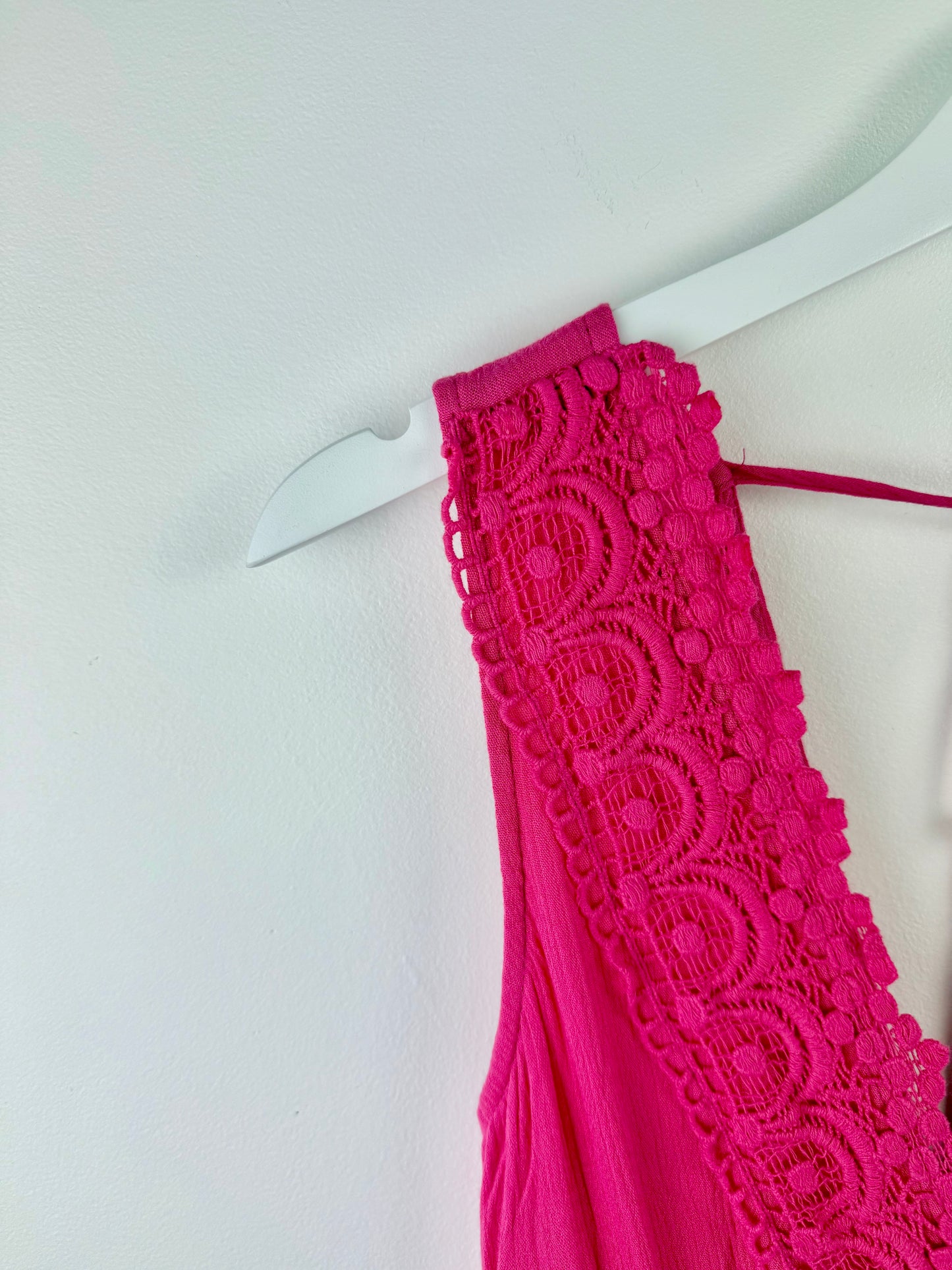 Fuchsia Fling – Crochet Detail Maxi Dress