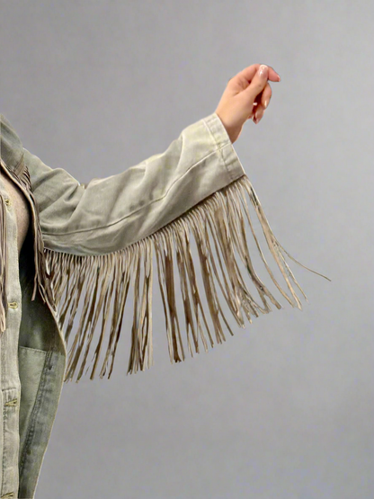 Fringe Denim Shacket