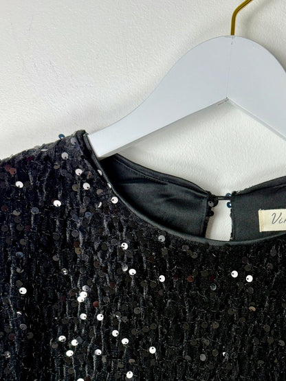 The Midnight Muse-Black Velvet Sequin Dress