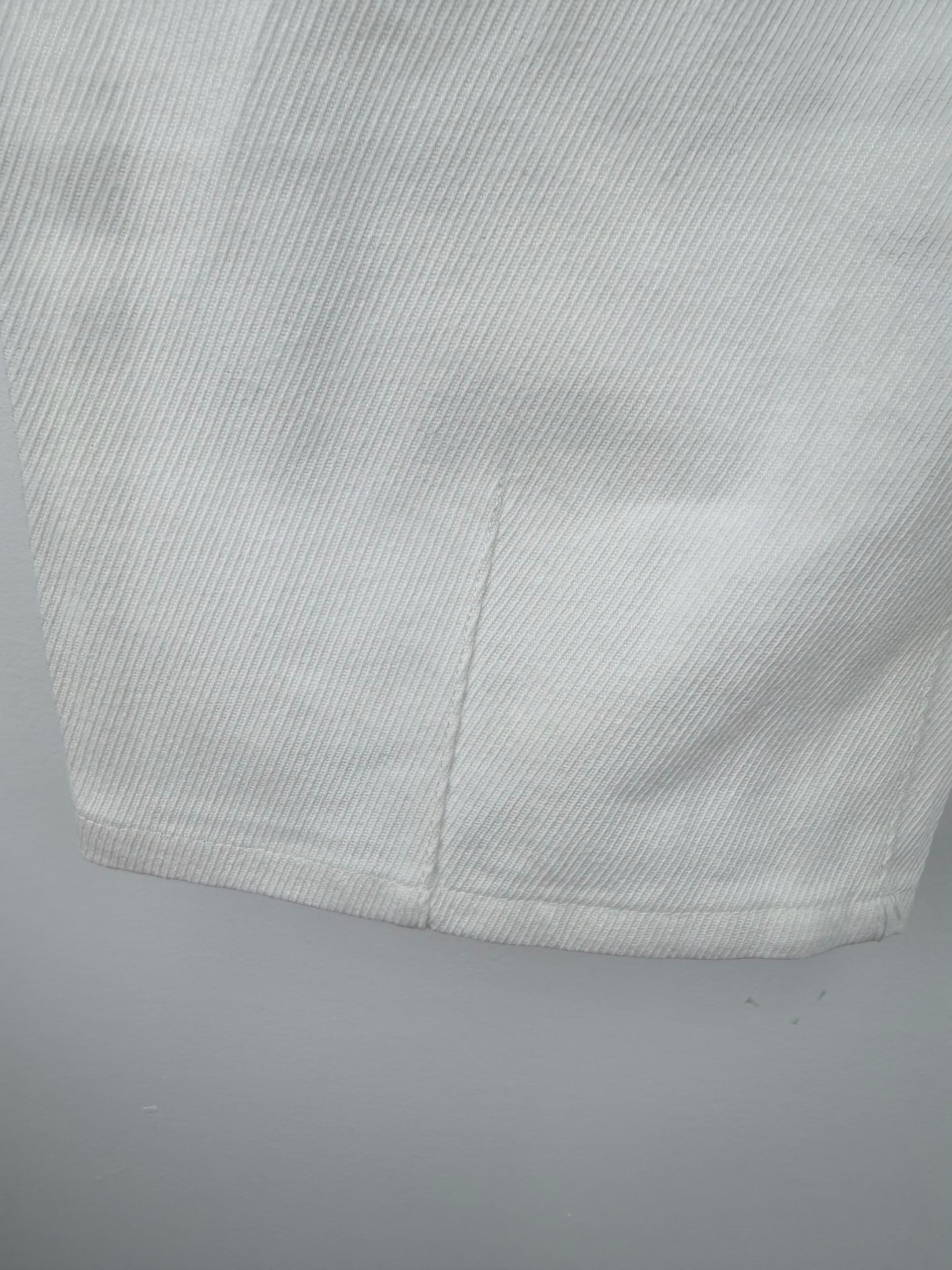 Skyline Slouch-White High-Rise Cropped Pants