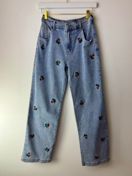 Floral Embroidered Jeans