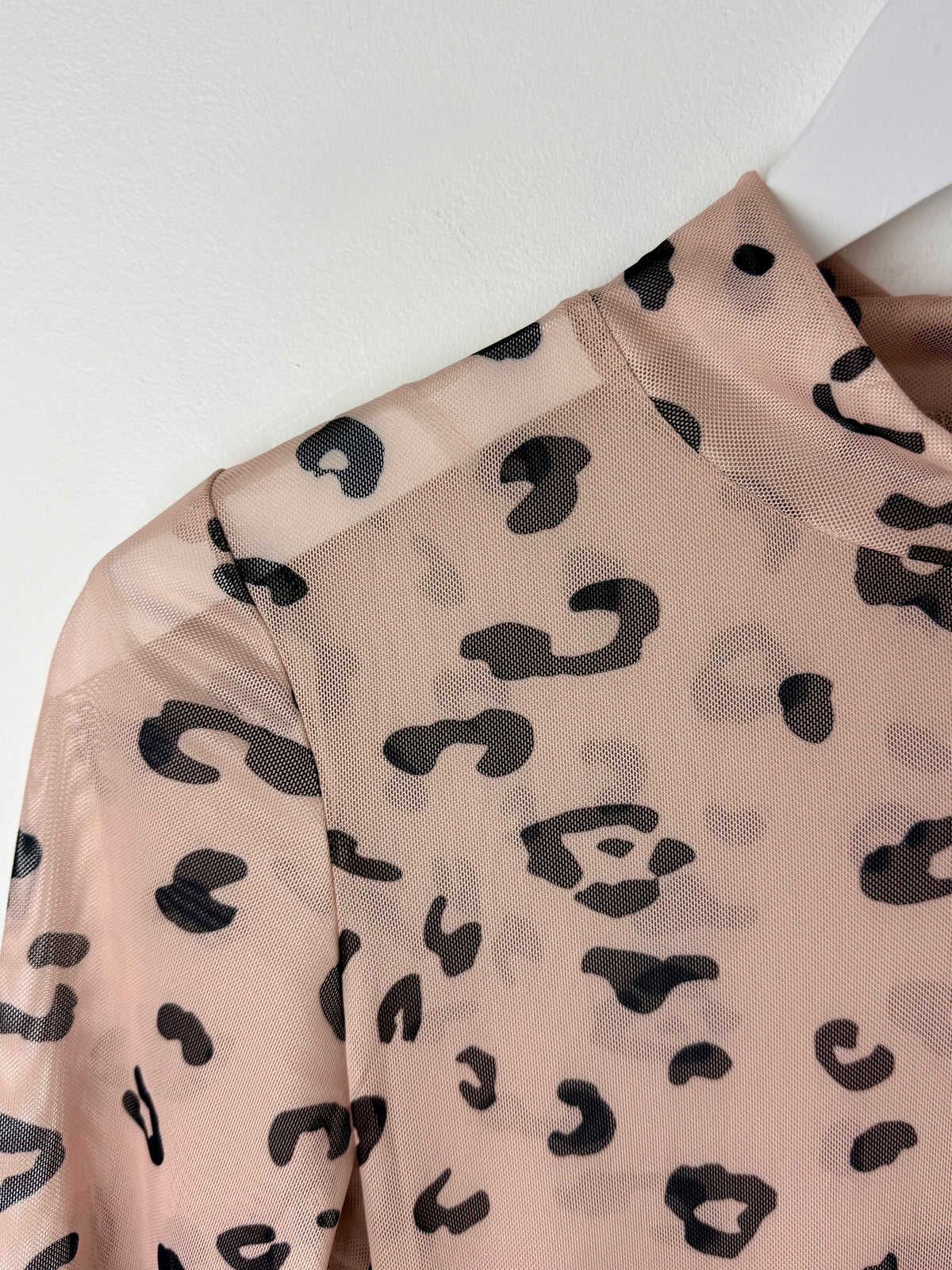 Safari Belle — Khaki Leopard Print Sheer Mesh Bodysuit
