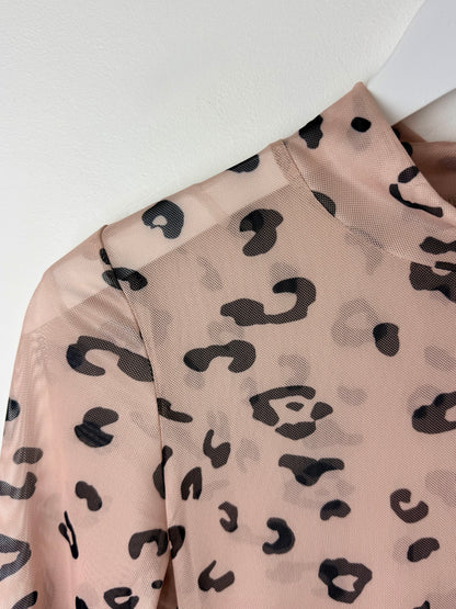 Safari Belle — Khaki Leopard Print Sheer Mesh Bodysuit