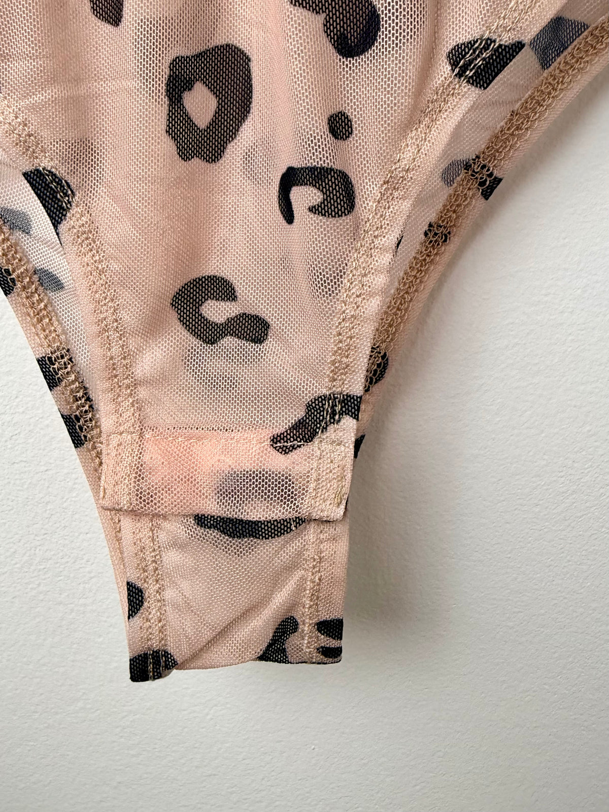 Safari Belle — Khaki Leopard Print Sheer Mesh Bodysuit