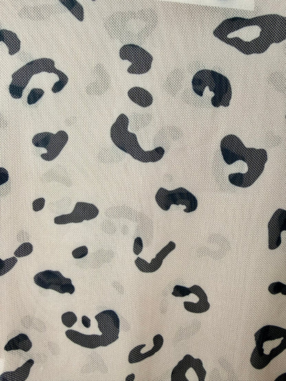 Safari Belle — Khaki Leopard Print Sheer Mesh Bodysuit