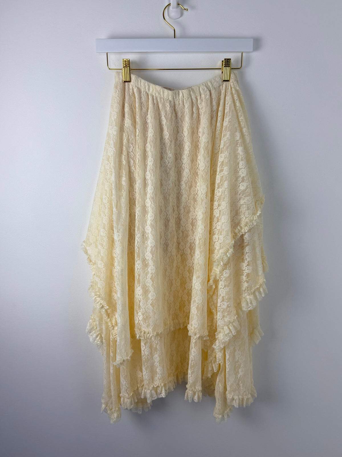 Meadow Grace Tiered Lace Midi Skirt