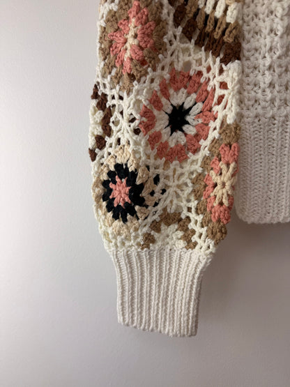 Crochet sleeve sweater