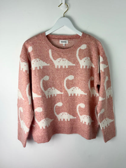 Dino Darling Blush Knit Sweater