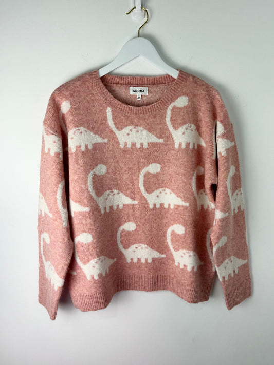 Dino Darling Blush Knit Sweater