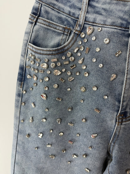 Rhinestone Denim Jeans