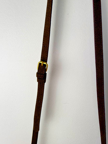 Desert Darling — Dark Brown Fringe Faux Suede Crossbody Bag