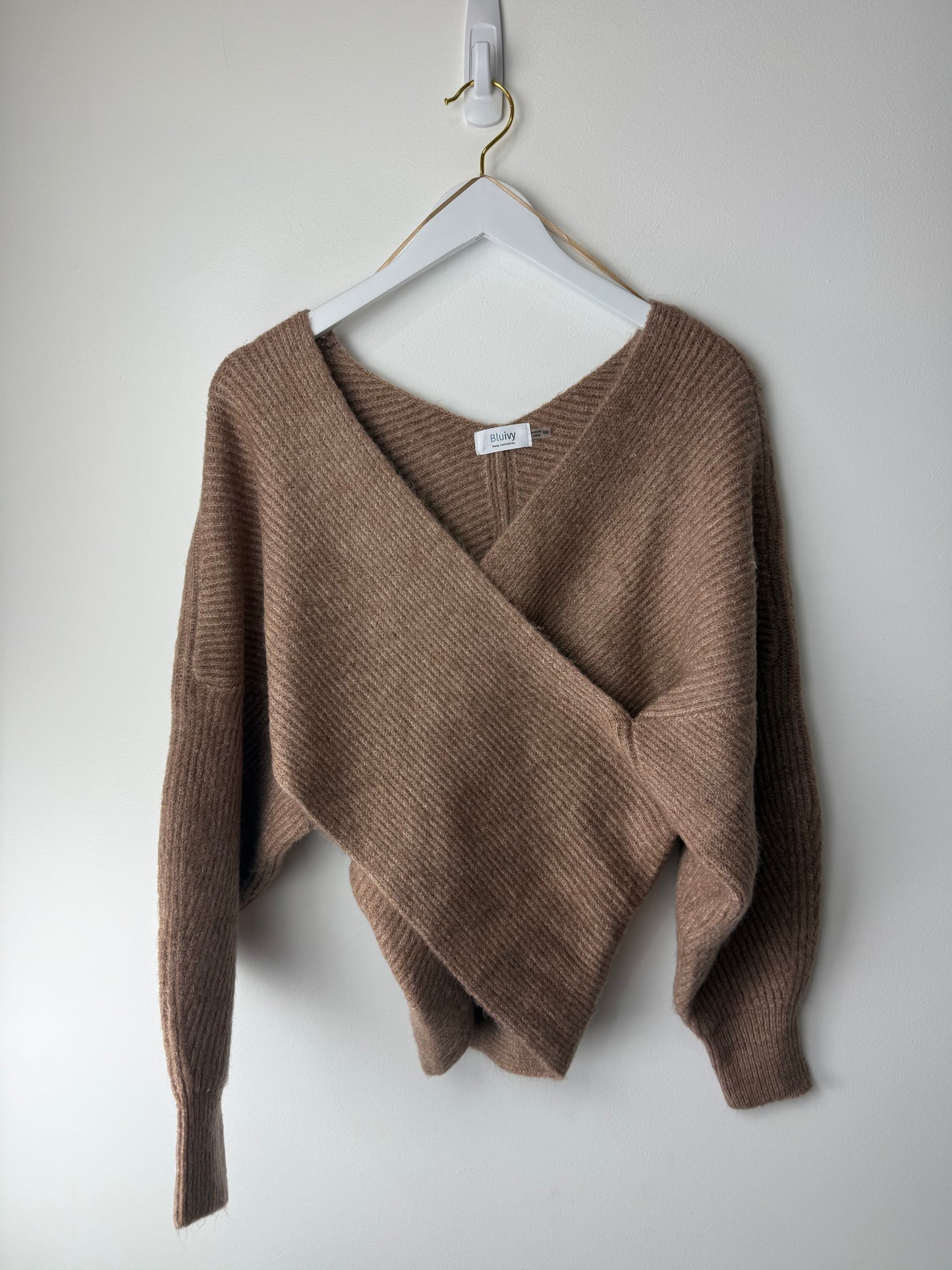 Brown wrap sweater