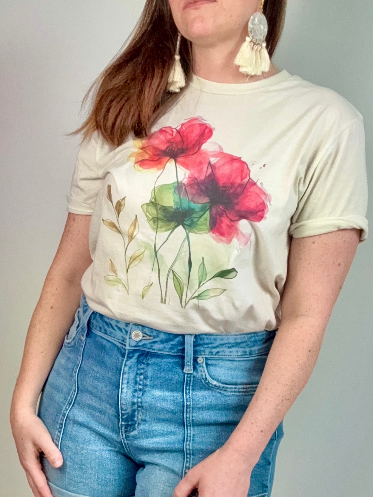Painted Poppy Floral Tee