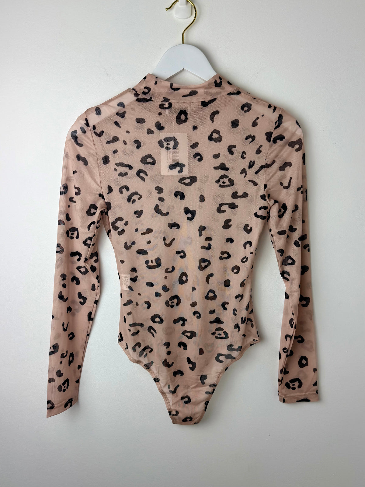 Safari Belle — Khaki Leopard Print Sheer Mesh Bodysuit