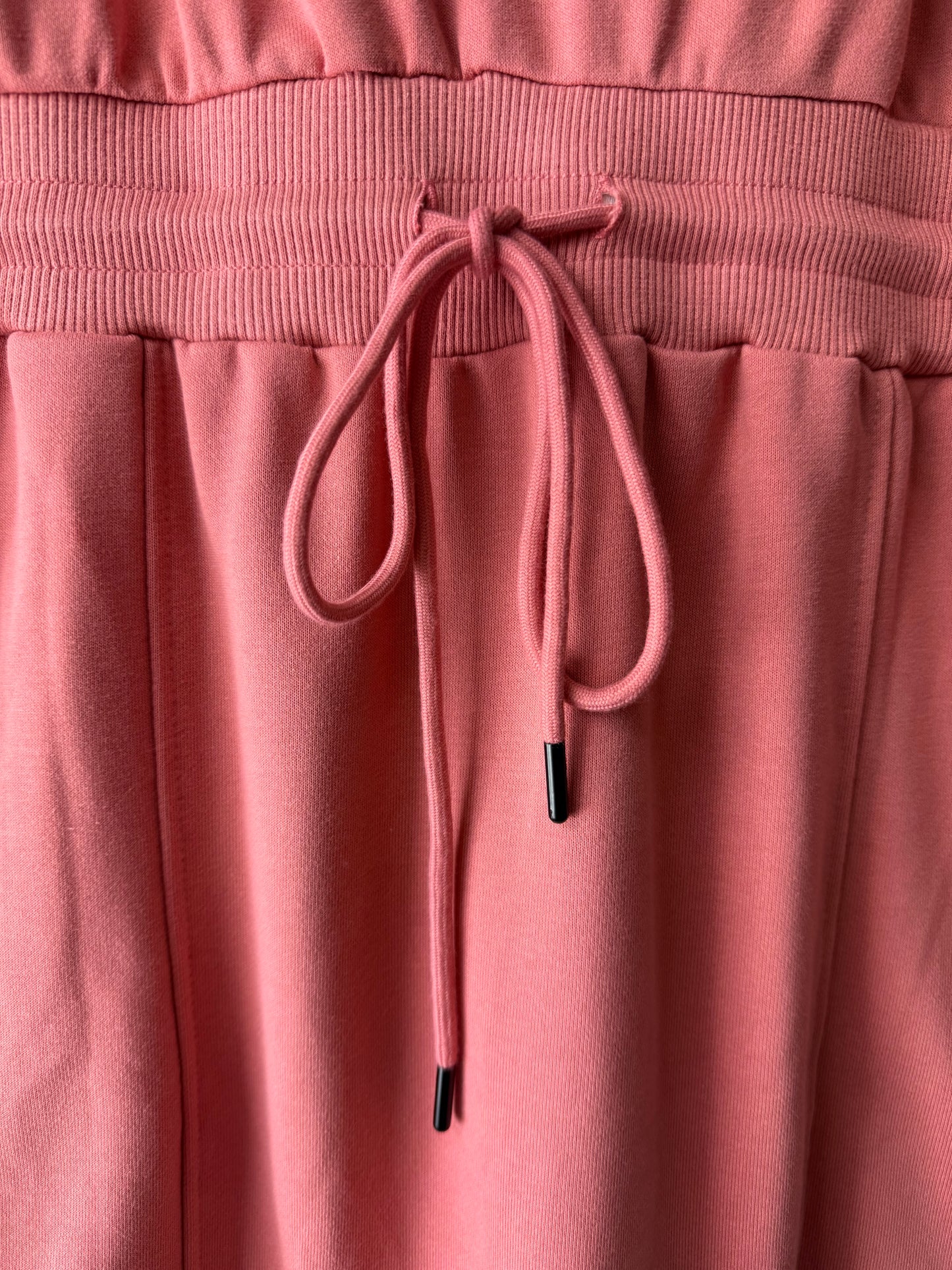 Mineral Red Zipped Collar Drawstring Waist Dress