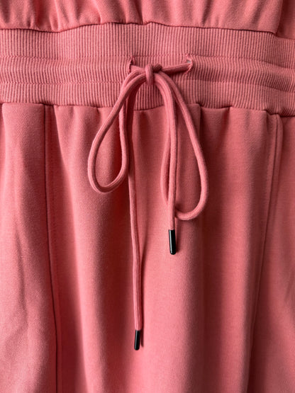 Mineral Red Zipped Collar Drawstring Waist Dress