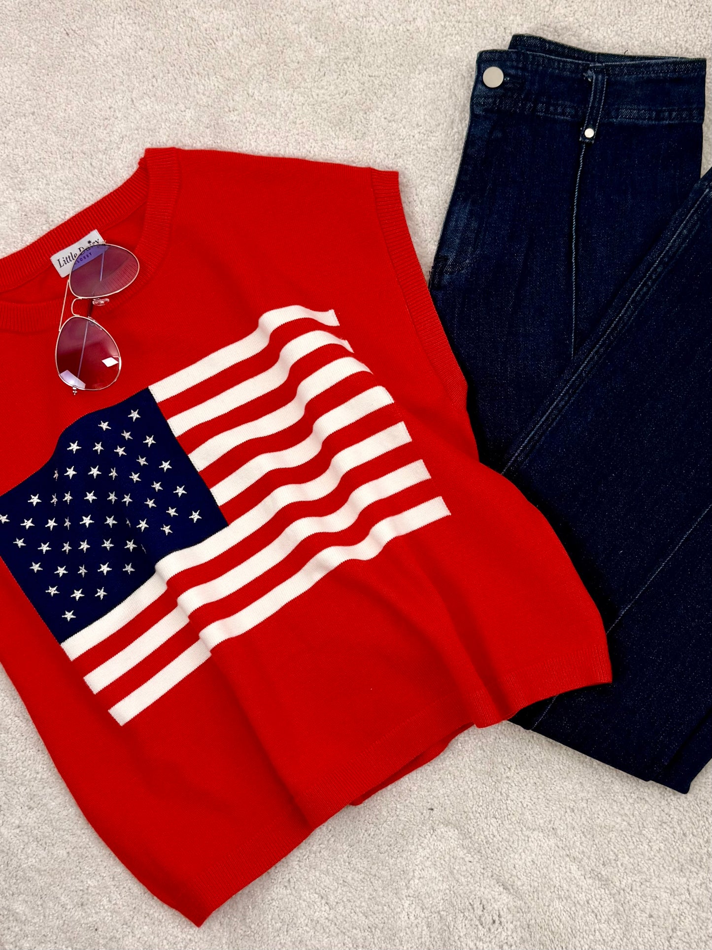 Stars & Stripes Dolman Sweater Top