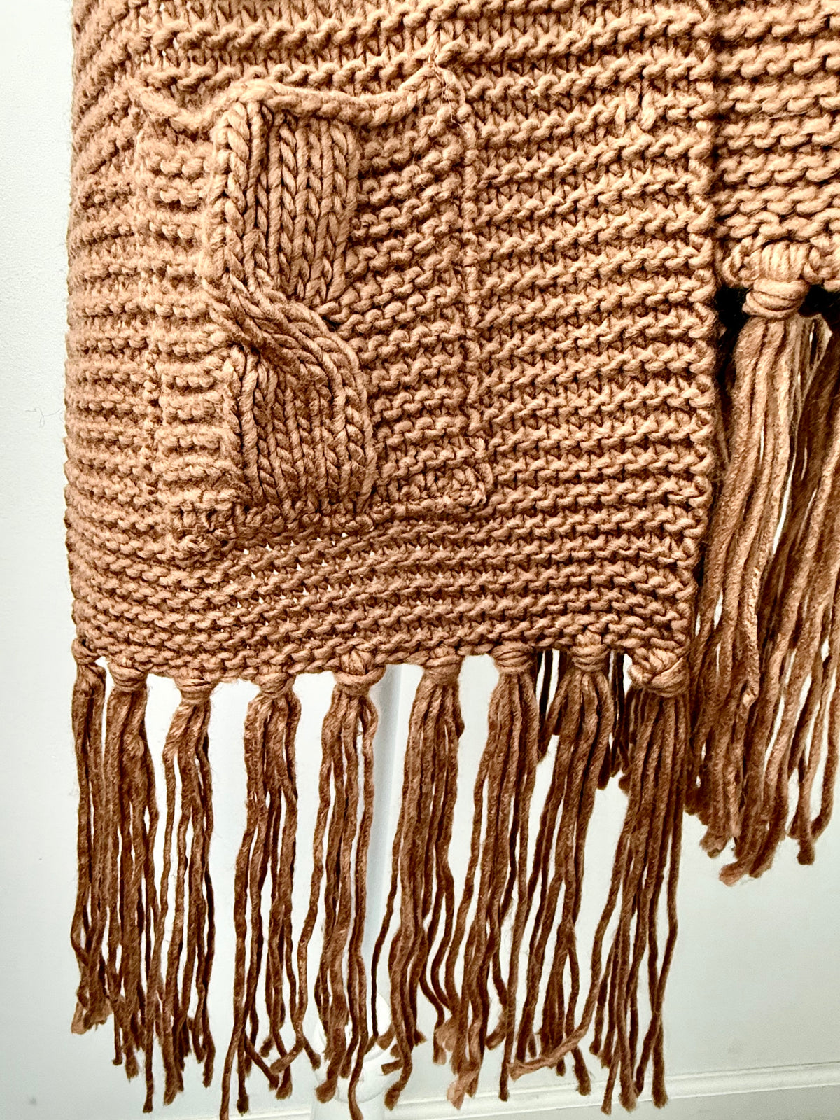 Latte Love-Oversized Two Pocket Tassel Scarf