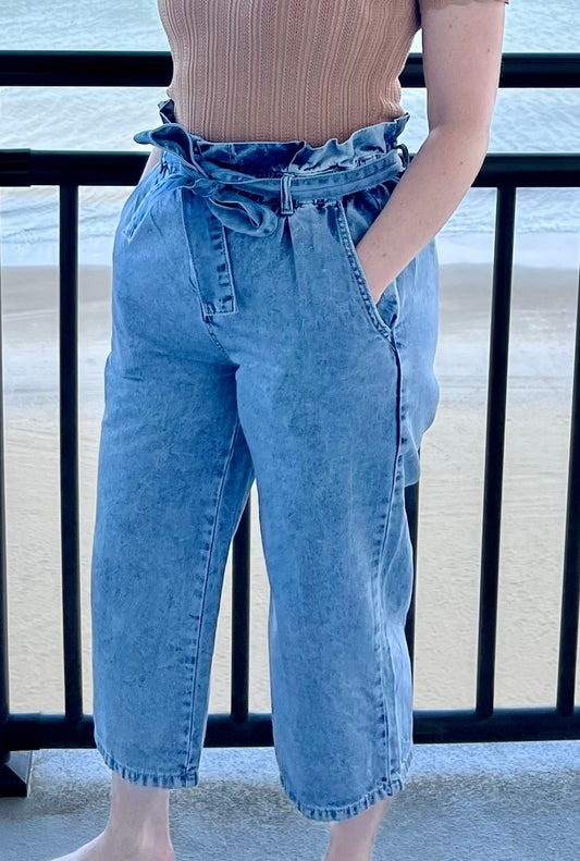 Belted Paper Bag Culottes