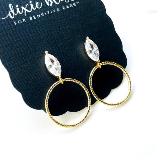 The Countess Earrings-Golden Filigree Marquis Drops