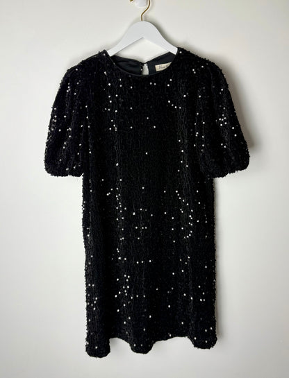The Midnight Muse-Black Velvet Sequin Dress