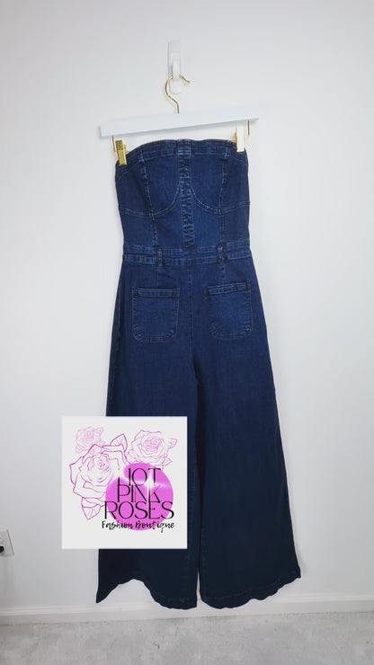 Harper Wide Leg Denim Jumpsuit