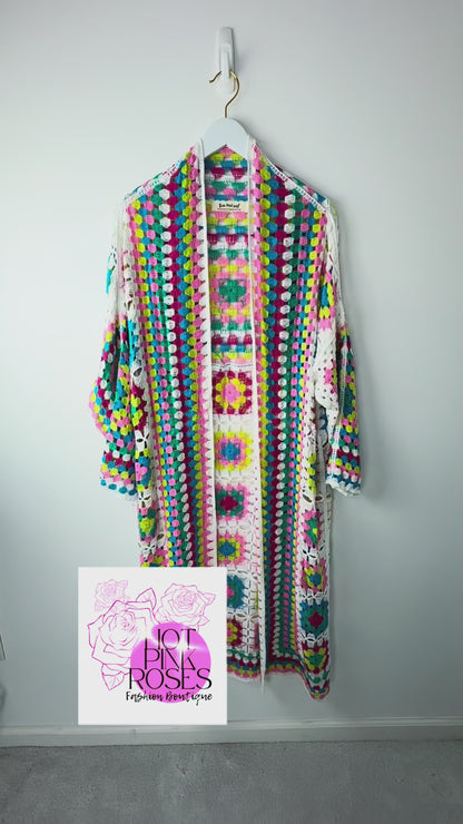 Electric Boho Crochet Duster