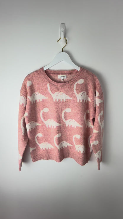 Dino Darling Blush Knit Sweater